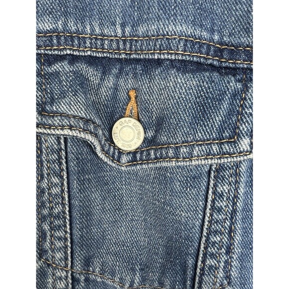 GAP Jeans Denim Jacket Sherpa Trim Collar Womens Size XL Classic Trucker - Picture 5 of 10